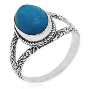 Howlite Sterling Silver Split Ring Size 6 …